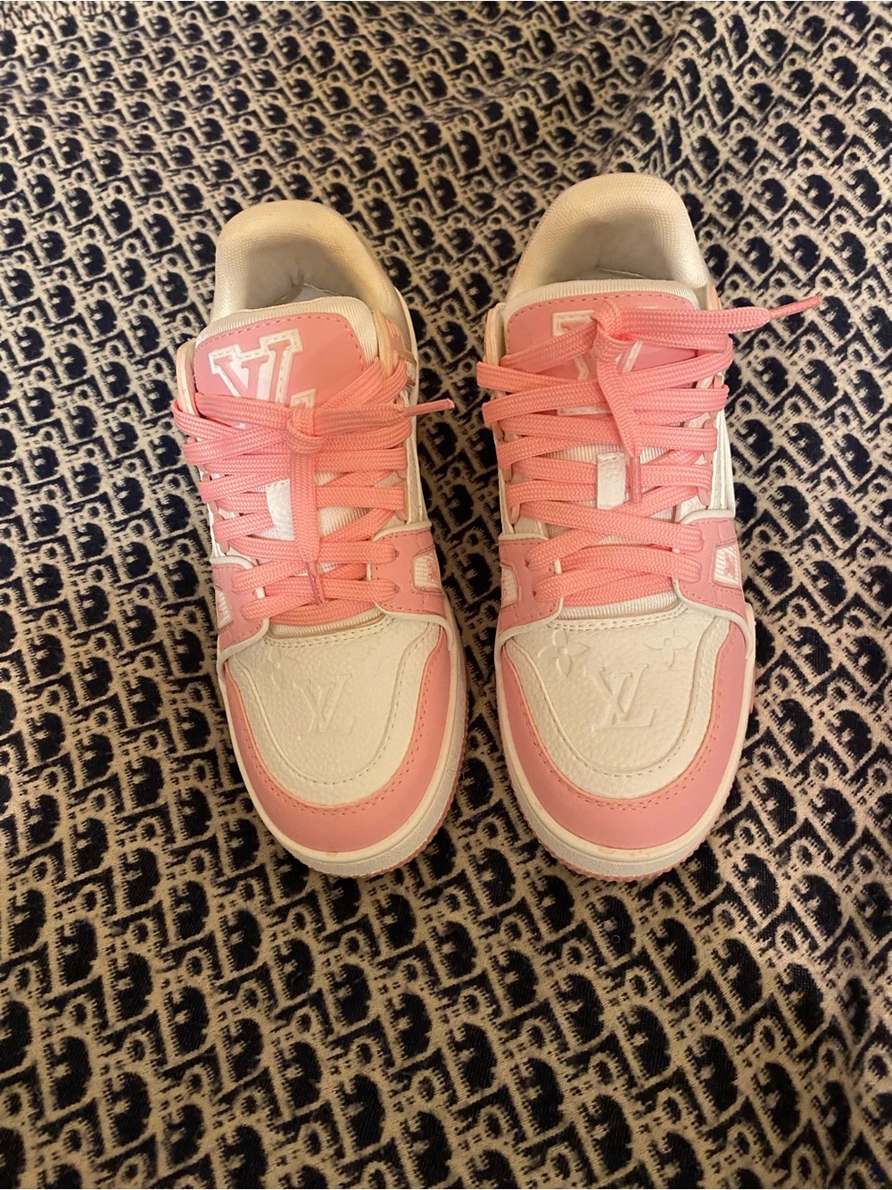 Louis Vuitton Pink and White Women's Sneakers